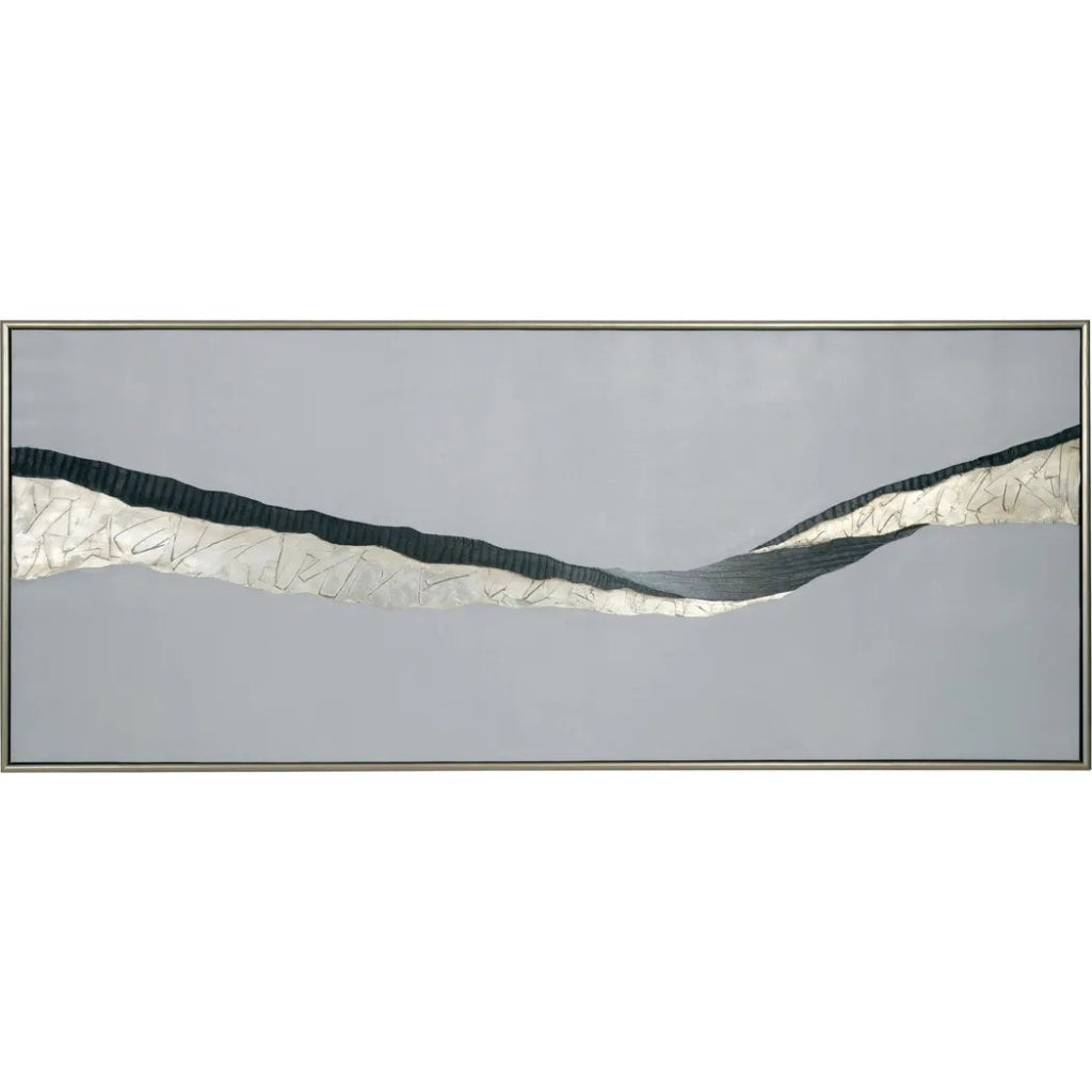 Silver Floater Frame Hand Painted Art - LOOMLAN - Canvas Art