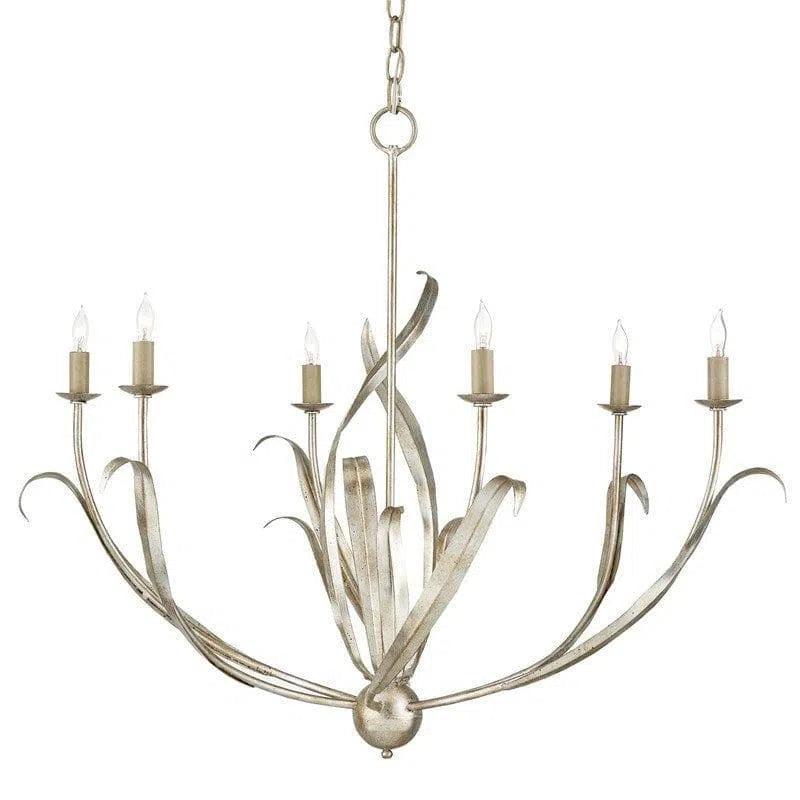 Silver Granello Menefee Silver Chandelier - LOOMLAN - Currey & Co - Chandeliers