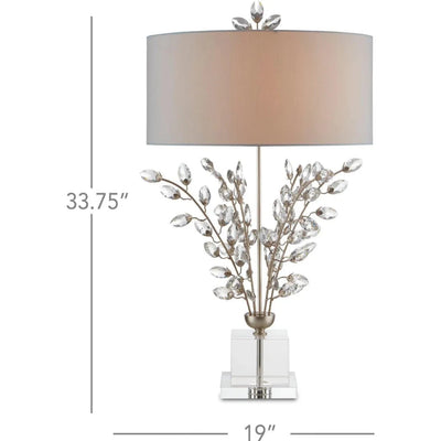 Silver Leaf Clear Forget - Me - Not Table Lamp - LOOMLAN - Currey & Co - Table Lamps