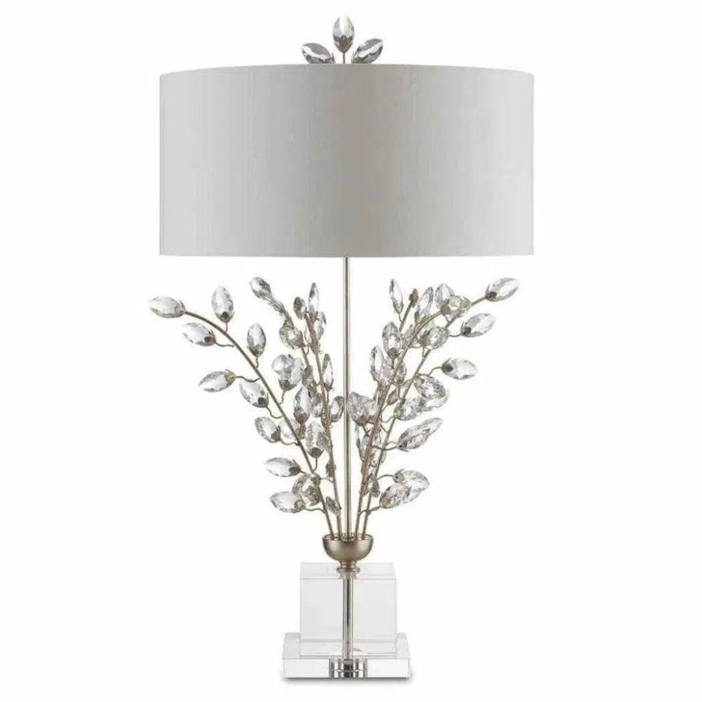 Silver Leaf Clear Forget - Me - Not Table Lamp - LOOMLAN - Currey & Co - Table Lamps