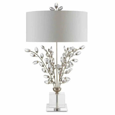 Silver Leaf Clear Forget - Me - Not Table Lamp - LOOMLAN - Currey & Co - Table Lamps