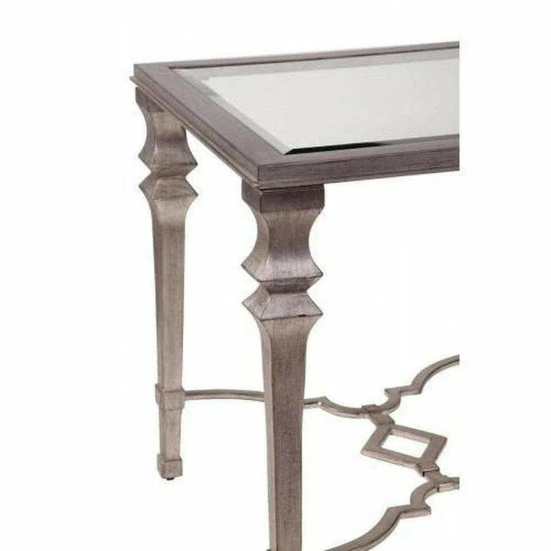 Silver Leaf Metal End Side Square Accent Table - LOOMLAN - Bassett Mirror - Side Tables