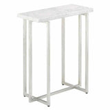 Silver Leaf White Cora Accent Table - LOOMLAN - Currey & Co - Side Tables