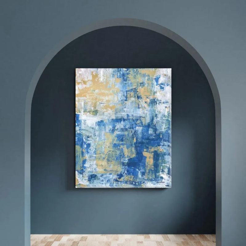 Sky Blue Abstract Indoor Outdoor Wall Art - LOOMLAN - LOOMLAN - Canvas Art