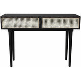 Slim Black Console Table Drawers Wood Wood Base - LOOMLAN - LH Imports - Console Tables