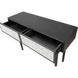 Slim Black Console Table Drawers Wood Wood Base - LOOMLAN - LH Imports - Console Tables