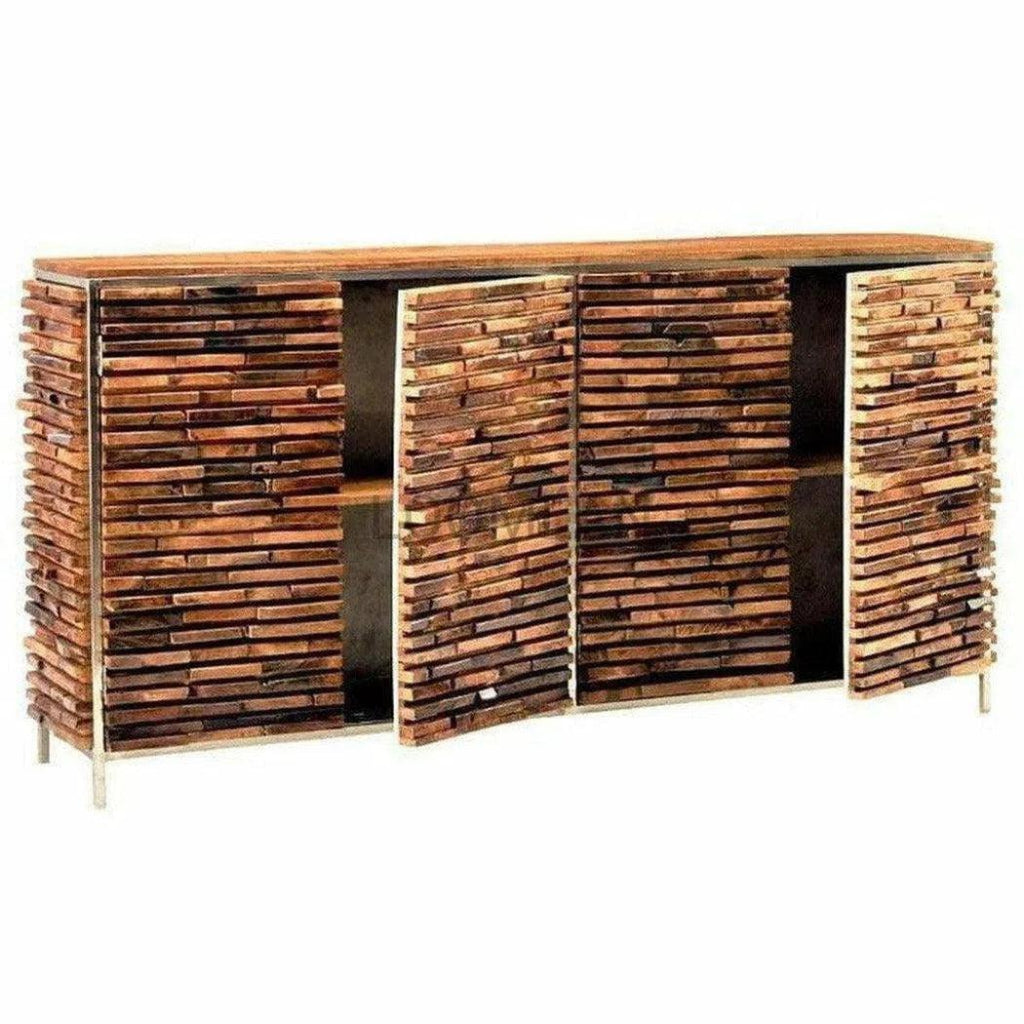 Slim Rustic Plank Wood Sideboard Buffet - LOOMLAN - LOOMLAN - Sideboards