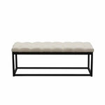 Small Linen Tufted Bedroom Bench in Desert Sand - LOOMLAN - Diamond Sofa - Bedroom Benches