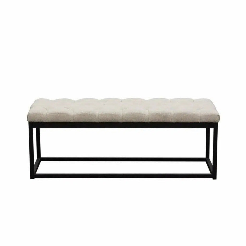 Small Linen Tufted Bedroom Bench in Desert Sand - LOOMLAN - Diamond Sofa - Bedroom Benches