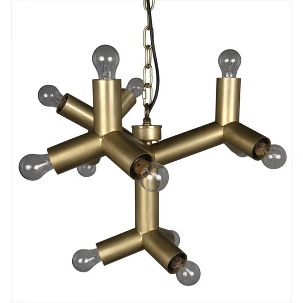 Snow Flake Metal Chandelier With Brass - LOOMLAN - Noir - Chandeliers