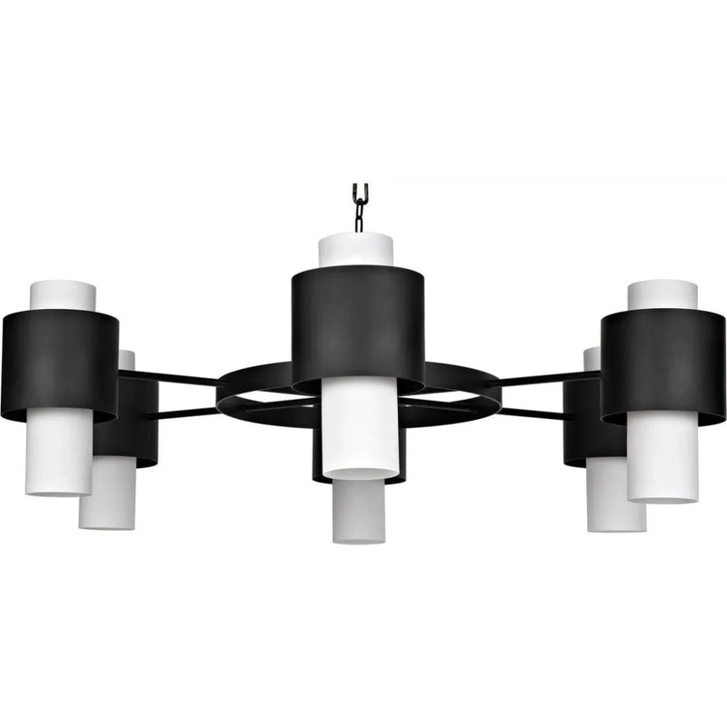 Socrates Chandelier, Steel with Black Finish - LOOMLAN - Noir - Chandeliers