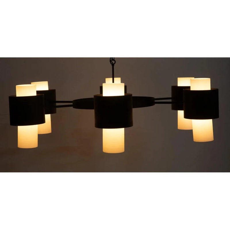 Socrates Chandelier, Steel with Black Finish - LOOMLAN - Noir - Chandeliers