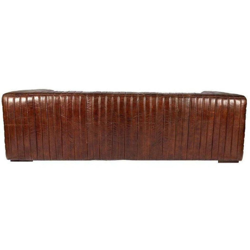 Sofa Brown Leather Industrial - LOOMLAN - Moe's Home - Sofas & Loveseats