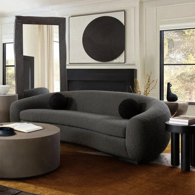 Sofa Charcoal Boucle Textured Arms & Back - LOOMLAN - Diamond Sofa - Sofas & Loveseats