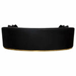 Sofa in Black Suede Velvet Gold Accent Trim - LOOMLAN - Diamond Sofa - Sofas & Loveseats