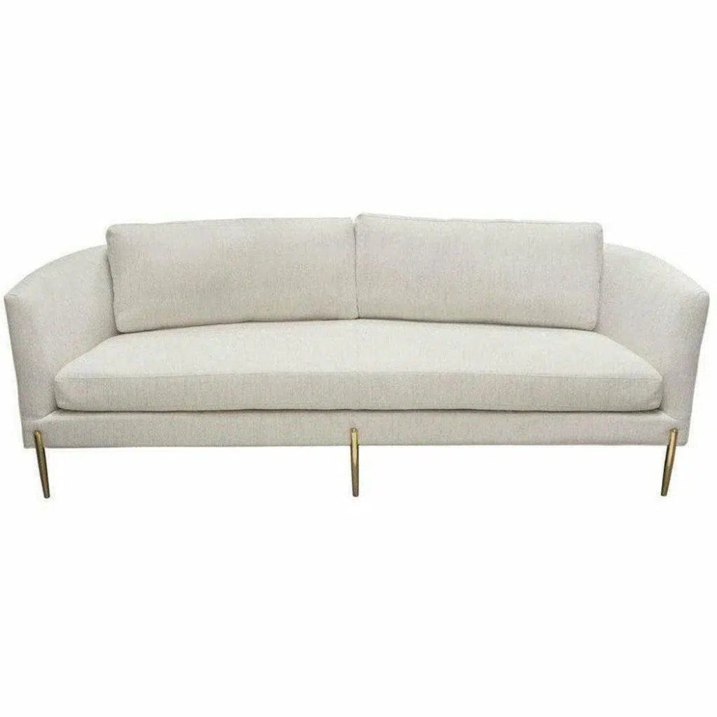 Sofa in Light Cream Fabric with Gold Metal Legs - LOOMLAN - Diamond Sofa - Sofas & Loveseats