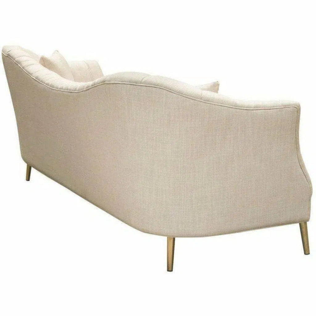 Sofa in Sand Linen Fabric Gold Leg - LOOMLAN - Diamond Sofa - Sofas & Loveseats