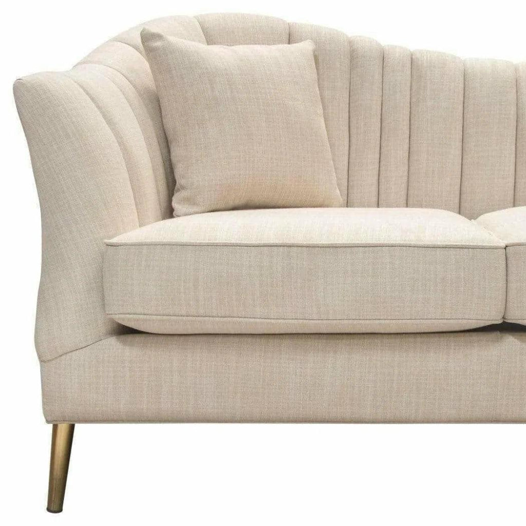 Sofa in Sand Linen Fabric Gold Leg - LOOMLAN - Diamond Sofa - Sofas & Loveseats