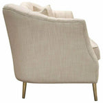 Sofa in Sand Linen Fabric Gold Leg - LOOMLAN - Diamond Sofa - Sofas & Loveseats