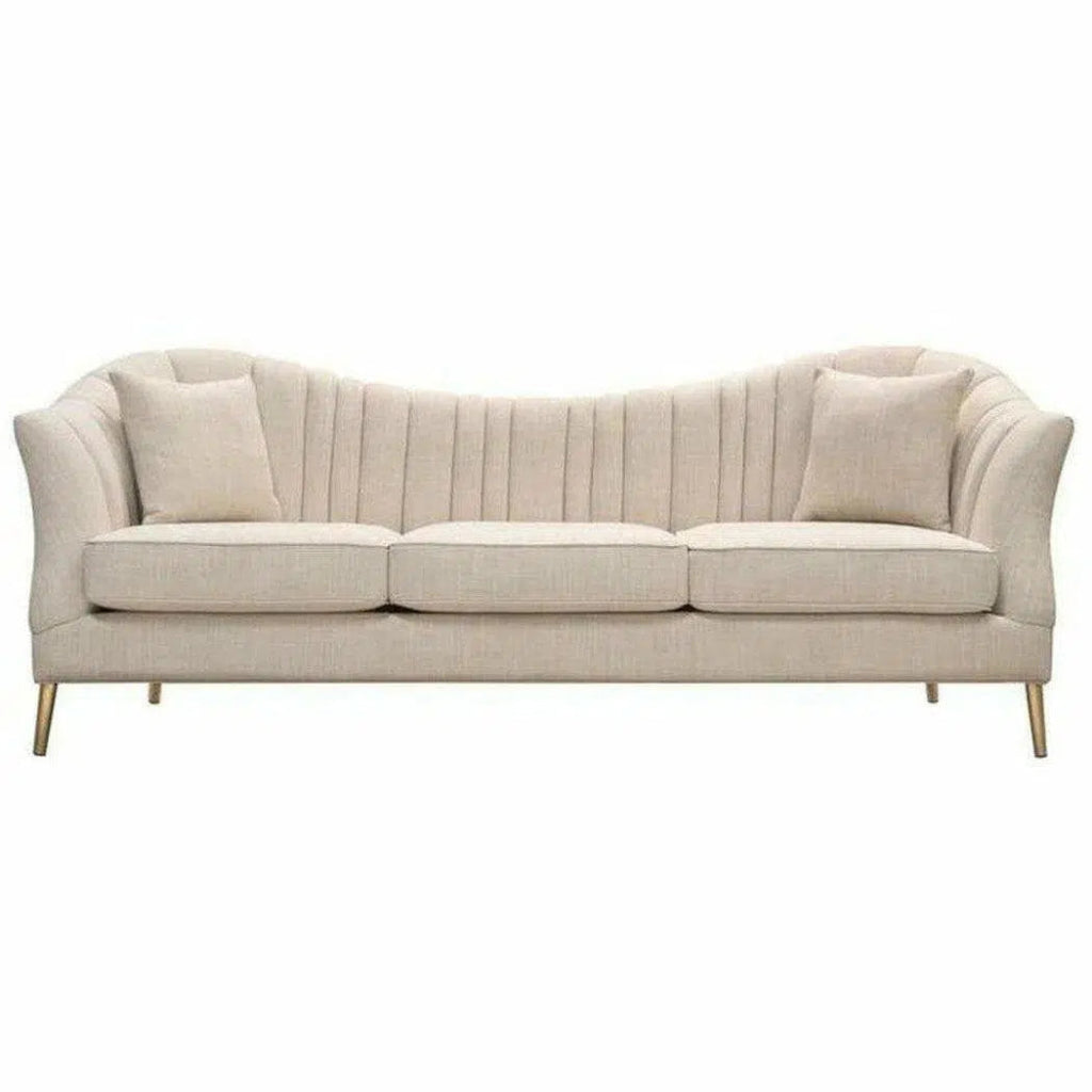 Sofa in Sand Linen Fabric Gold Leg - LOOMLAN - Diamond Sofa - Sofas & Loveseats