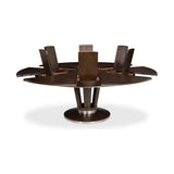 Soho Jupe Extendable Round Dining Table Burnt Brown - LOOMLAN - Sarreid - Dining Tables