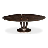 Soho Jupe Extendable Round Dining Table Burnt Brown - LOOMLAN - Sarreid - Dining Tables