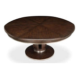 Soho Jupe Extendable Round Dining Table Burnt Brown - LOOMLAN - Sarreid - Dining Tables