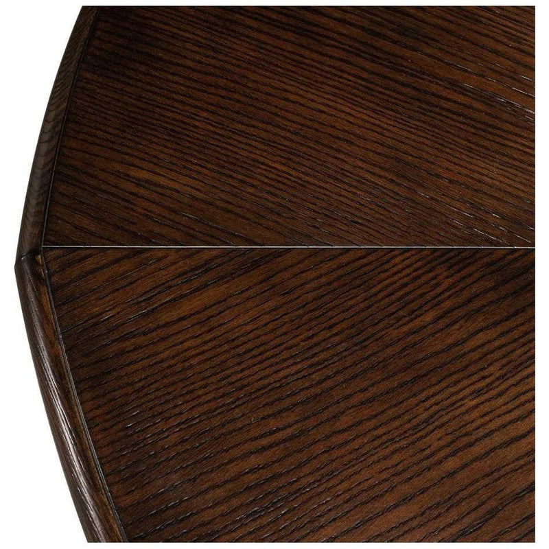 Soho Jupe Extendable Round Dining Table Burnt Brown - LOOMLAN - Sarreid - Dining Tables