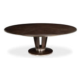 Soho Jupe Extendable Round Dining Table Burnt Brown - LOOMLAN - Sarreid - Dining Tables