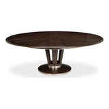 Soho Jupe Extendable Round Dining Table Burnt Brown - LOOMLAN - Sarreid - Dining Tables