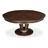 Soho Jupe Extendable Round Dining Table Burnt Brown - LOOMLAN - Sarreid - Dining Tables