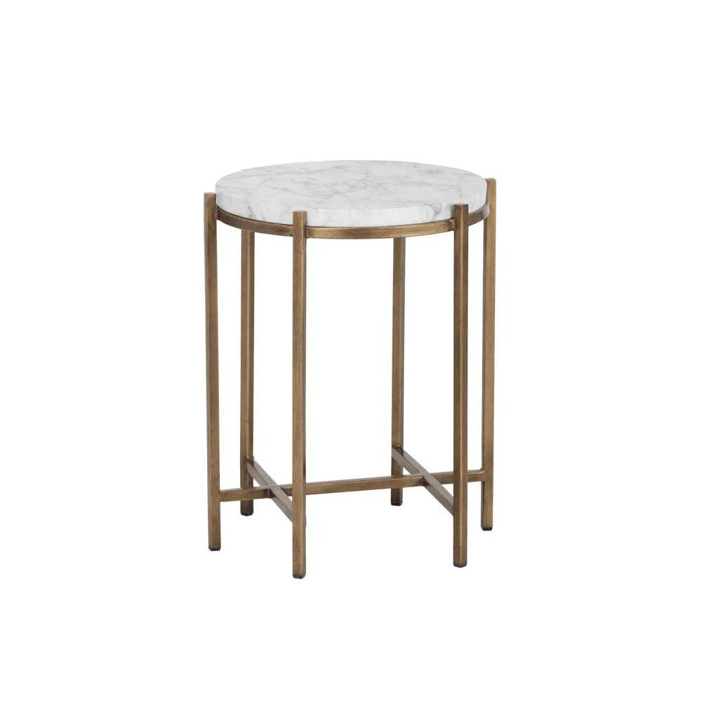 Solana End Table With Marble Top Base - LOOMLAN - SUNPAN - Side Tables