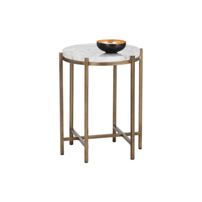 Solana End Table With Marble Top Base - LOOMLAN - SUNPAN - Side Tables