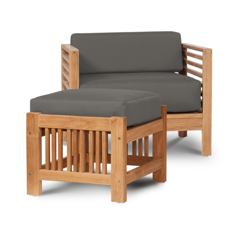 Soleil Teak Patio Lounge Set with Sunbrella 2PC - LOOMLAN - HiTeak - Outdoor Lounge Sets