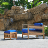 Soleil Teak Patio Lounge Set with Sunbrella 2PC - LOOMLAN - HiTeak - Outdoor Lounge Sets