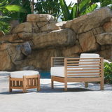 Soleil Teak Patio Lounge Set with Sunbrella 2PC - LOOMLAN - HiTeak - Outdoor Lounge Sets