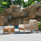 Soleil Teak Patio Lounge Set with Sunbrella 2PC - LOOMLAN - HiTeak - Outdoor Lounge Sets