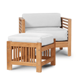 Soleil Teak Patio Lounge Set with Sunbrella 2PC - LOOMLAN - HiTeak - Outdoor Lounge Sets