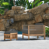 Soleil Teak Patio Lounge Set with Sunbrella 2PC - LOOMLAN - HiTeak - Outdoor Lounge Sets