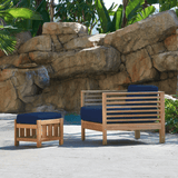 Soleil Teak Patio Lounge Set with Sunbrella 2PC - LOOMLAN - HiTeak - Outdoor Lounge Sets