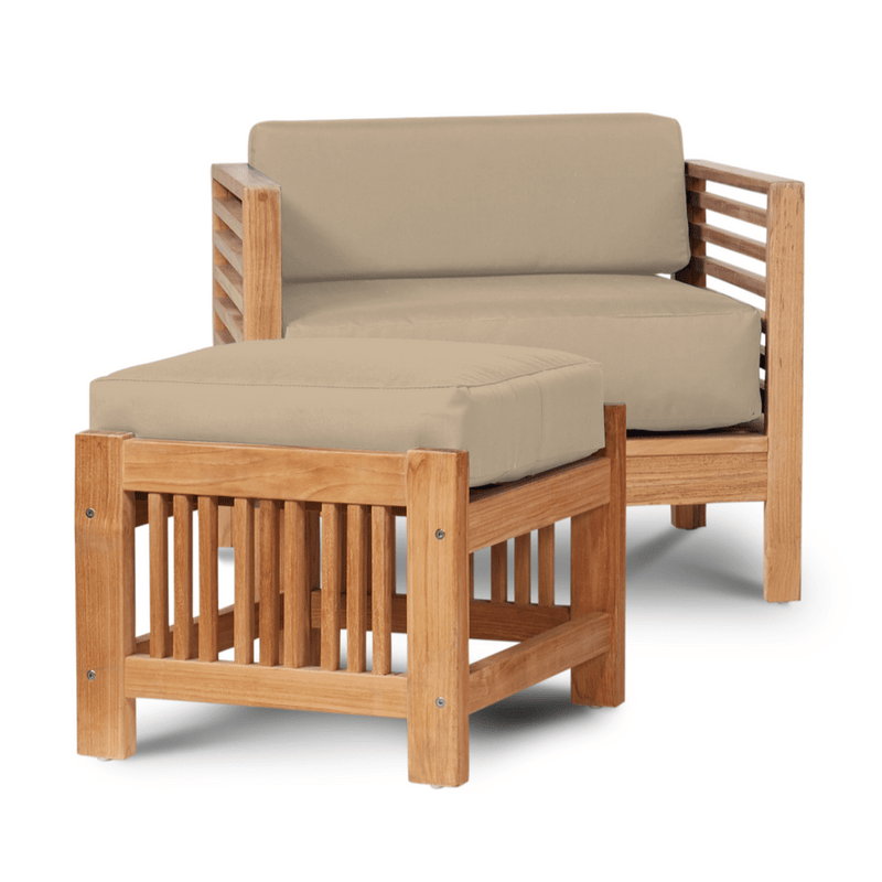 Soleil Teak Patio Lounge Set with Sunbrella 2PC - LOOMLAN - HiTeak - Outdoor Lounge Sets