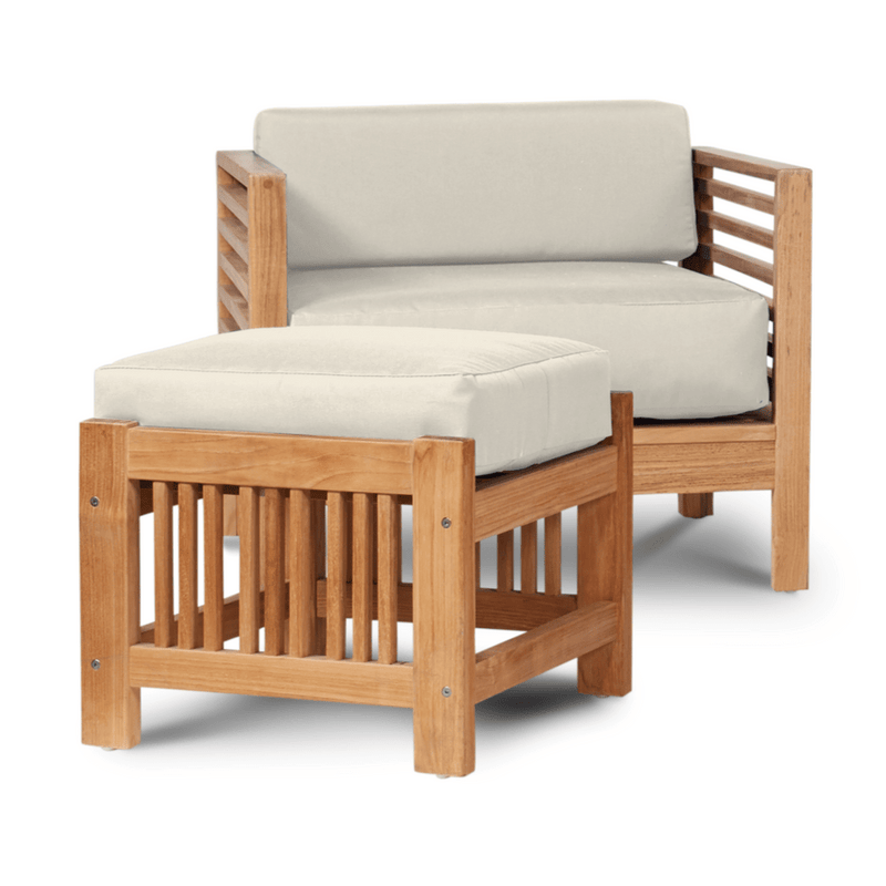 Soleil Teak Patio Lounge Set with Sunbrella 2PC - LOOMLAN - HiTeak - Outdoor Lounge Sets