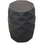 Solid Wood Accent Table Grey Geometric Motif - LOOMLAN - Diamond Sofa - Side Tables