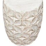 Solid Wood Accent Table White Leaf Motif - LOOMLAN - Diamond Sofa - Side Tables