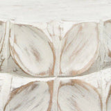 Solid Wood Accent Table White Leaf Motif - LOOMLAN - Diamond Sofa - Side Tables