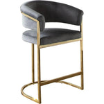 Solstice Counter Stoolin Grey VelvetGold Metal - LOOMLAN - Diamond Sofa - Counter Stools