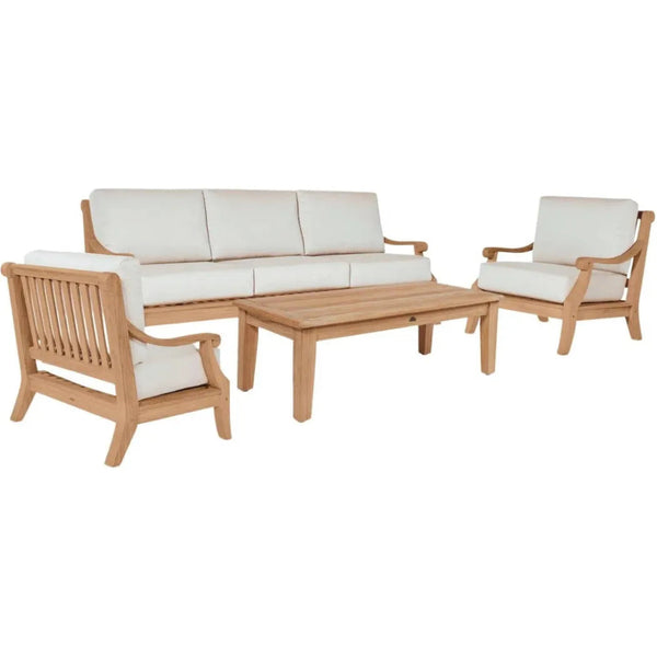 Sonoma 4PC Outdoor Patio Deep Set Sunbrella - LOOMLAN - HiTeak - Outdoor Lounge Sets