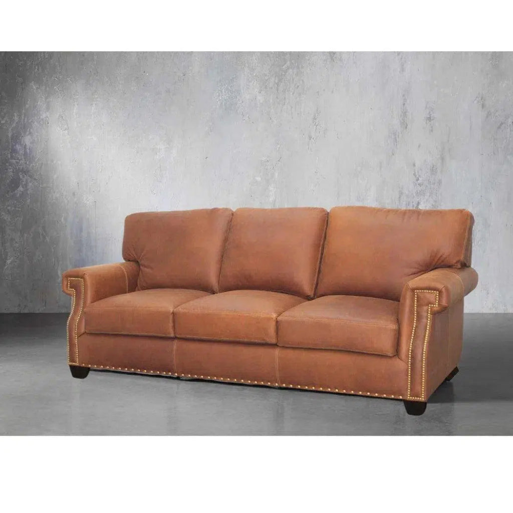 Soreil Caramel Brown Leather Sofa Hartford - LOOMLAN - Uptown Sebastian - Sofas & Loveseats