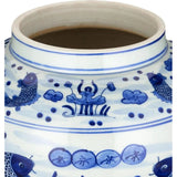 South Sea Blue & White Large Temple Jar - LOOMLAN - Currey & Co - Vases & Jars
