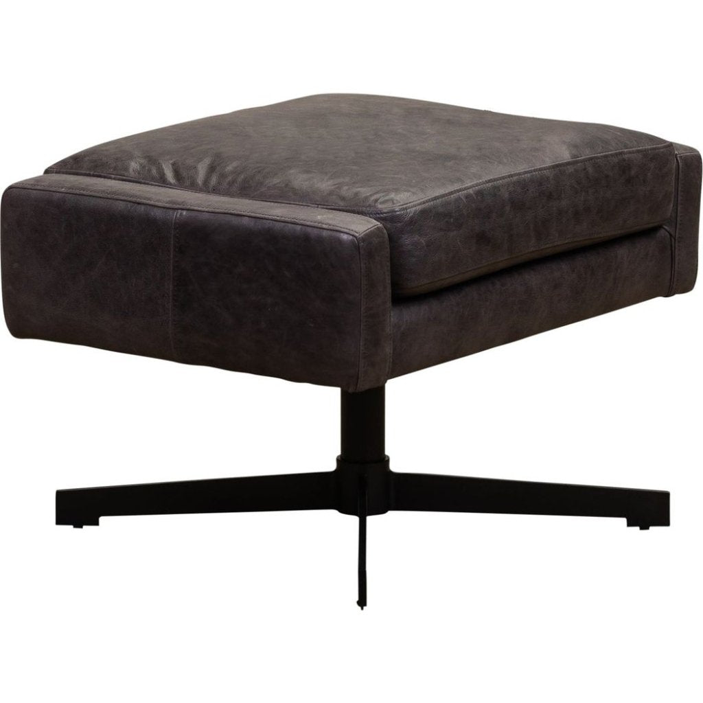 Spencer Leather Design Swivel Ottoman - LOOMLAN - Olivia + Quinn - Ottomans